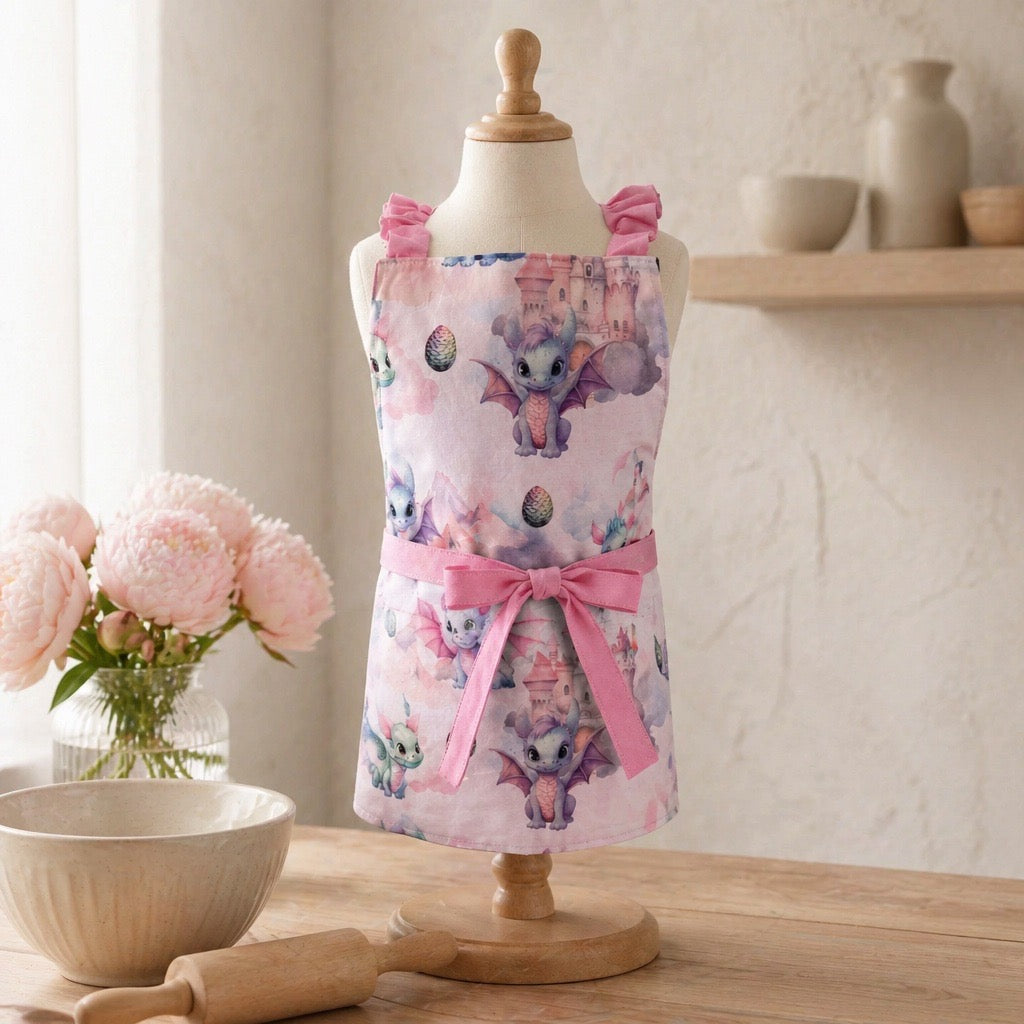 Tablier enfant  Dragons Rose