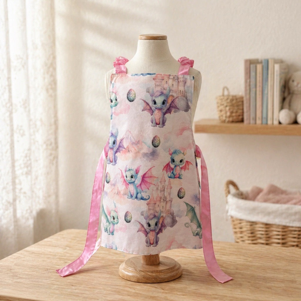Tablier enfant  Dragons Rose