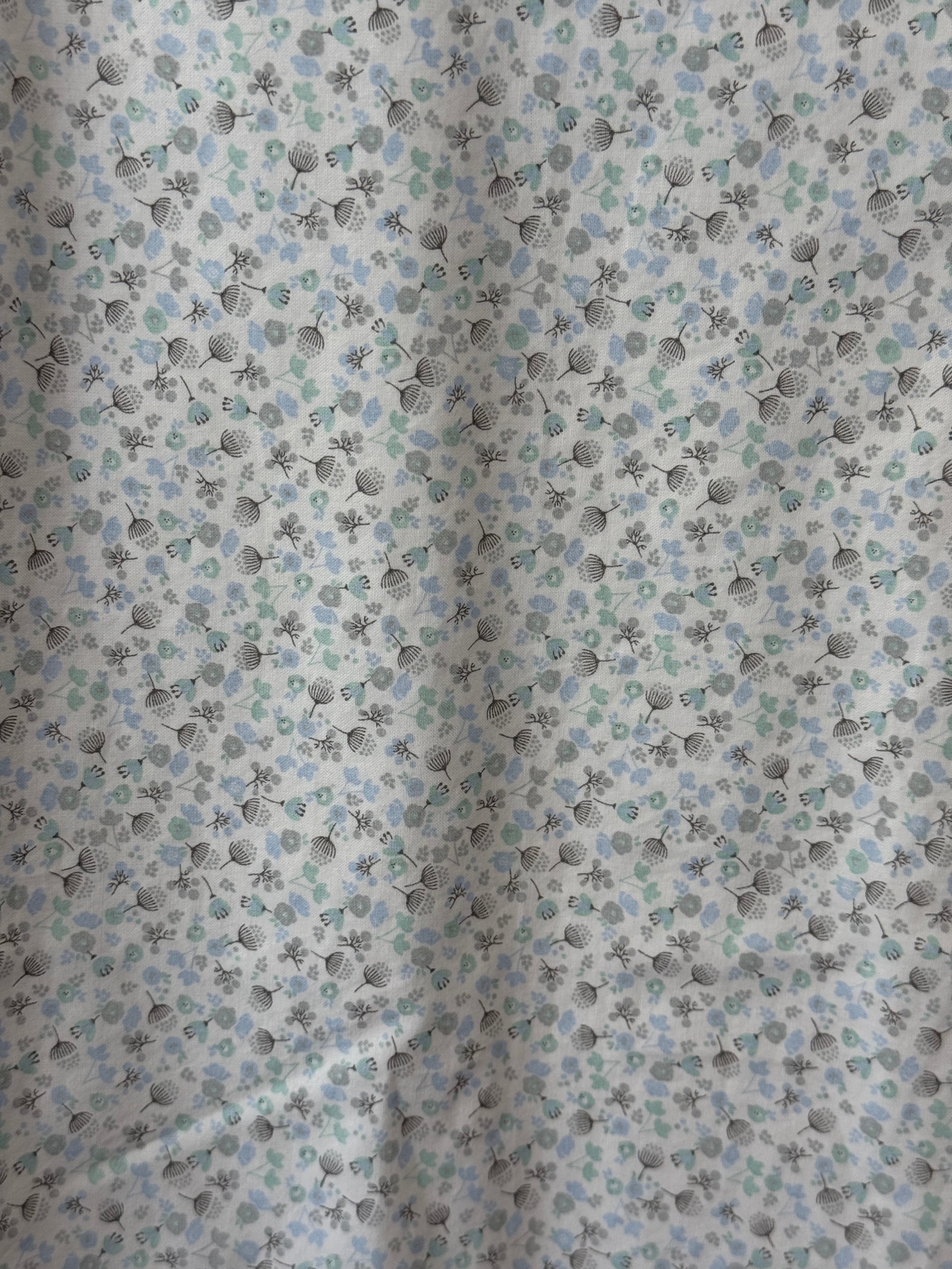 Robe en coton "Fleurs bleu clair "