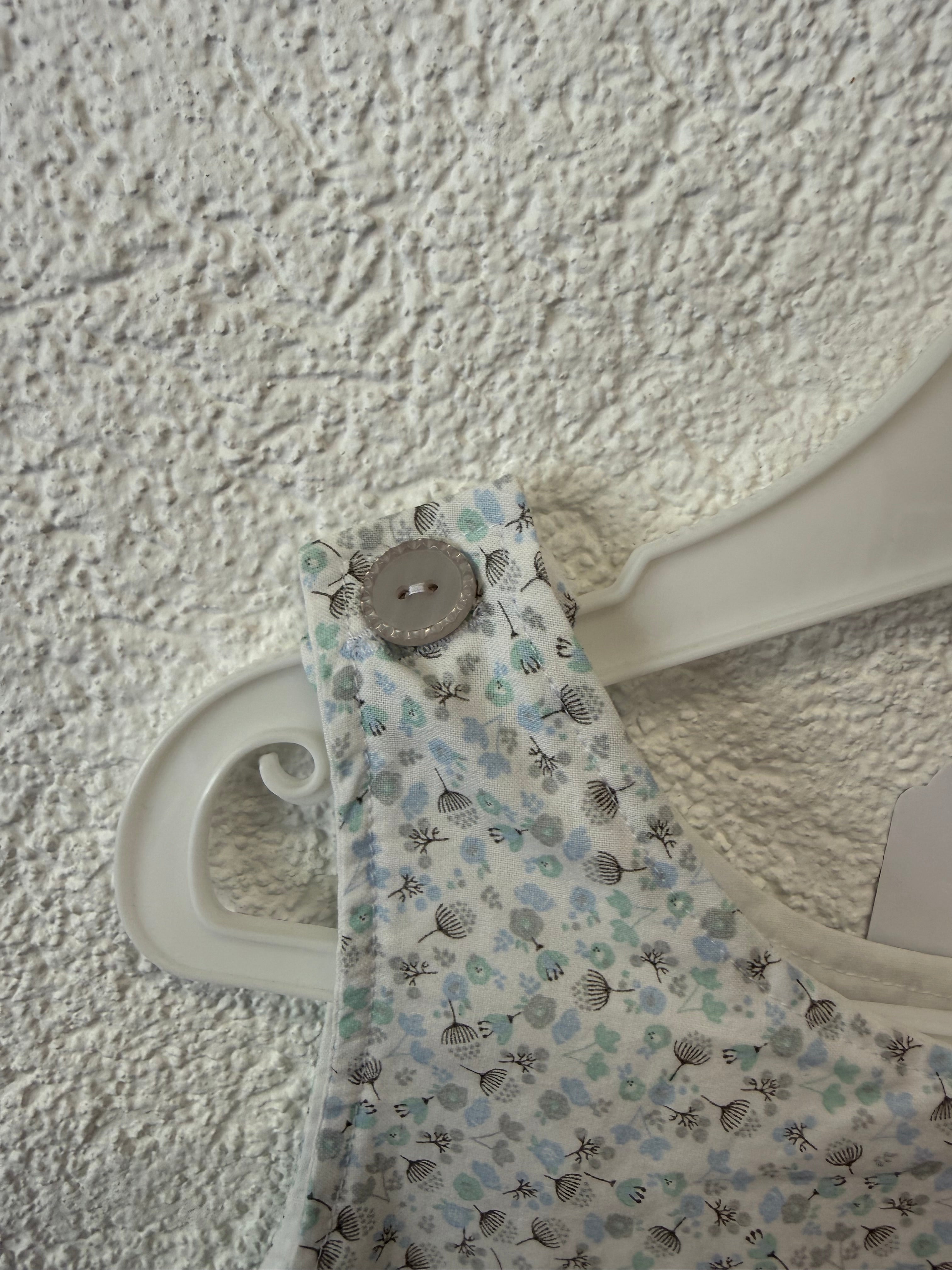 Robe en coton "Fleurs bleu clair "