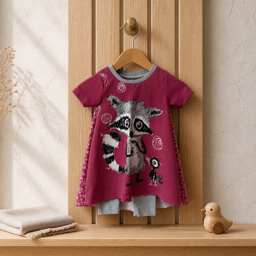 Robe en Jersey "Raton Laveur" avec ou sans legging
