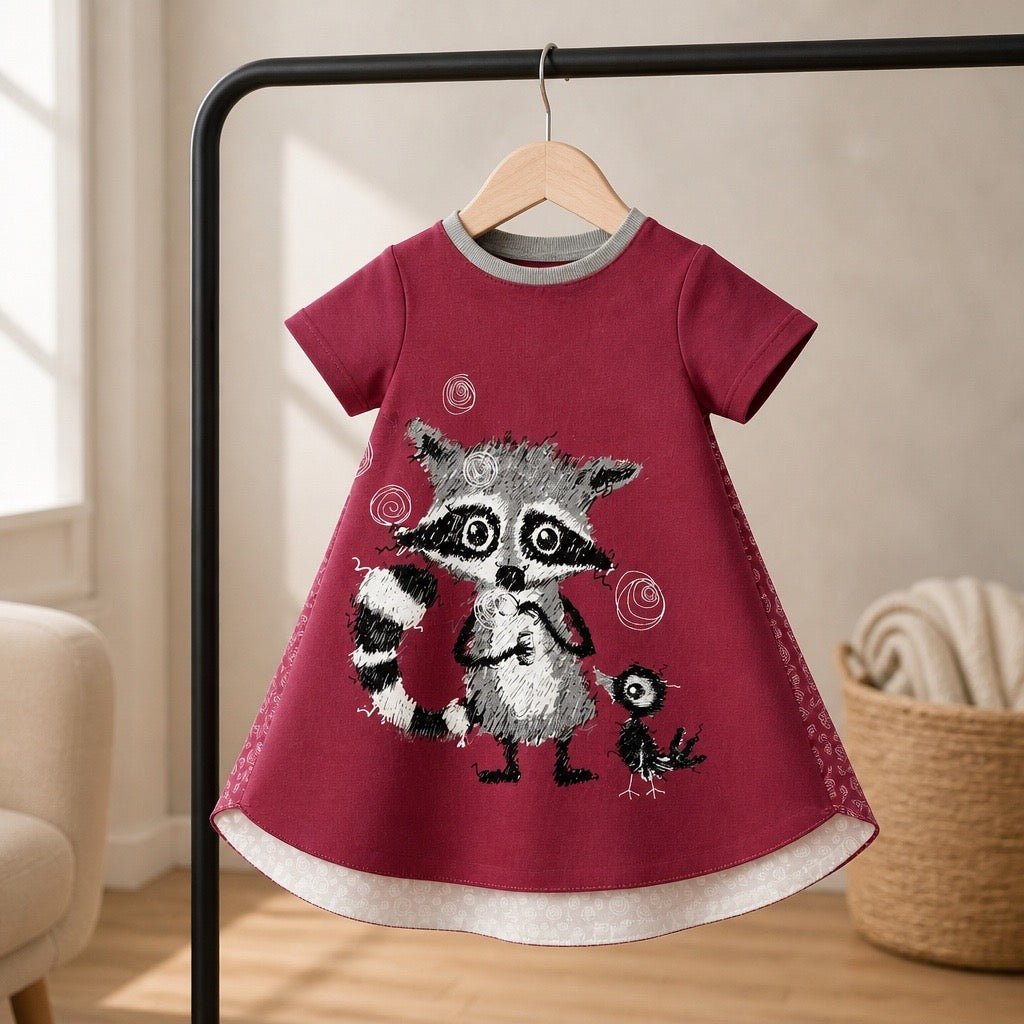 Robe en Jersey "Raton Laveur" avec ou sans legging